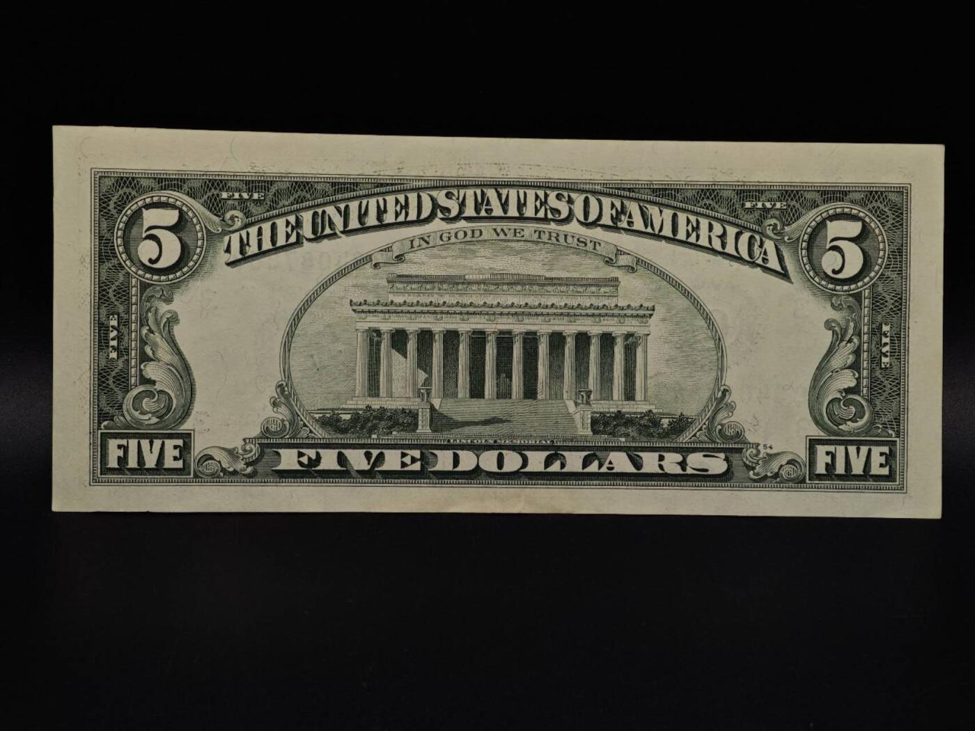  【淘币小摊】限时拍第八百九十拍   纸币场    每周一统一发货 美国5美元纸币【有折】