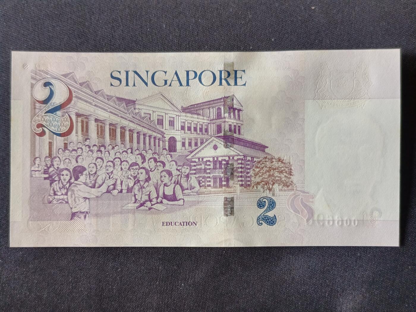【游宝拍卖】丙午马年第20期 周六截拍 新加坡-2元【2000年 新千年纪念钞 全新UNC】
