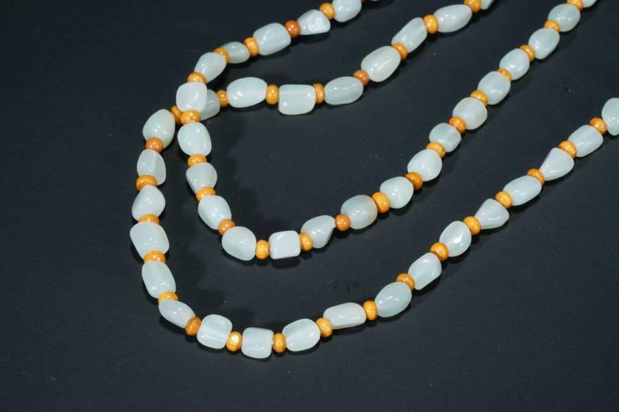 上海都达杂项专场六十六【全场包邮】 天然和田玉随形项链66-258