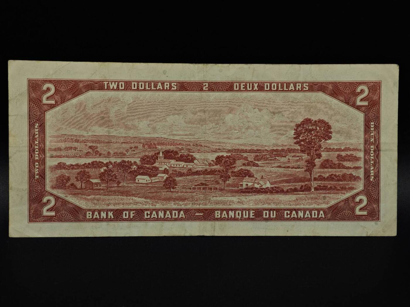  【淘币小摊】限时拍第八百九十拍   纸币场    每周一统一发货 加拿大1954年2元纸币【有折】