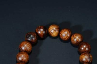 上海都达杂项专场103【全场包邮】  海南黄花梨虎皮纹1.2圆珠手串66-322