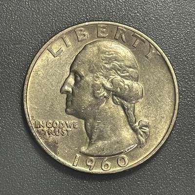 回流0405 - 美国1960年D版华盛顿25美分银币 银价6.25*0.9*18=101元