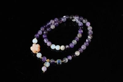 上海都达杂项专场103【全场包邮】  紫晶双圈手串66-274