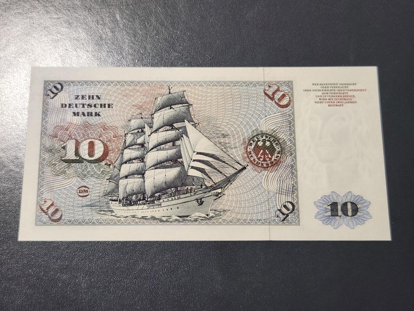 4月6号晚上8点 中外纸币自动截拍第52场 10马克全新 初版1960