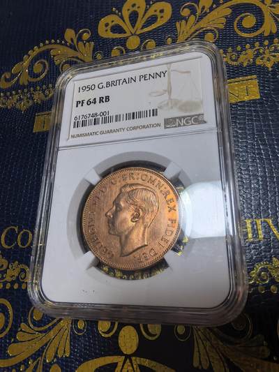 长老汇马年精选第十五场拍卖 - 1950英国乔治六世1便士精制铜币，NGC PF64RB