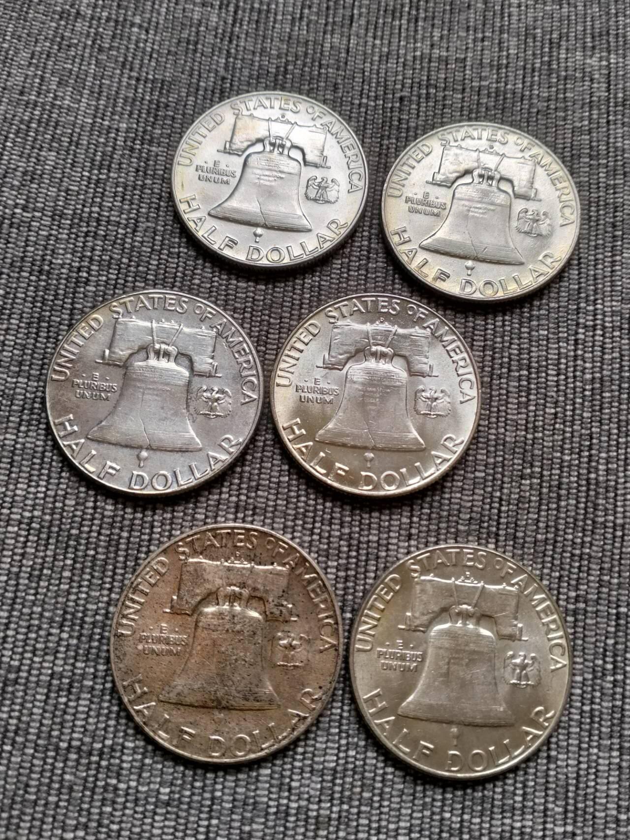 1958年美国富兰克林自由钟半美元银币批量