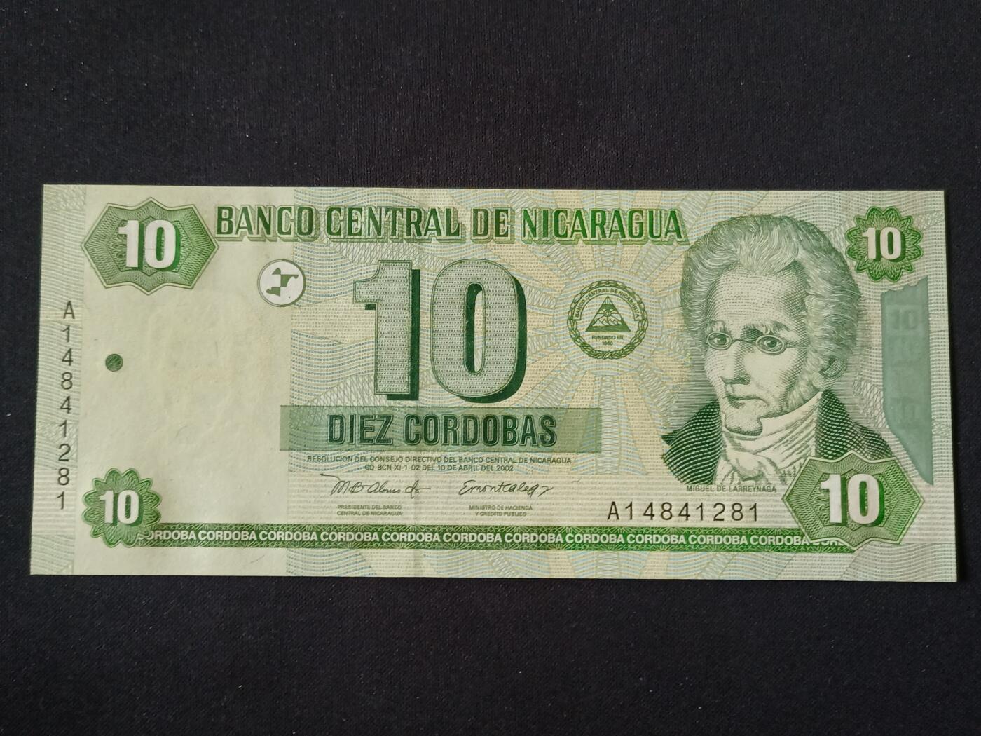 【游宝拍卖】丙午马年第20期 周六截拍 尼加拉瓜-10科多巴【2002年 全新UNC-】