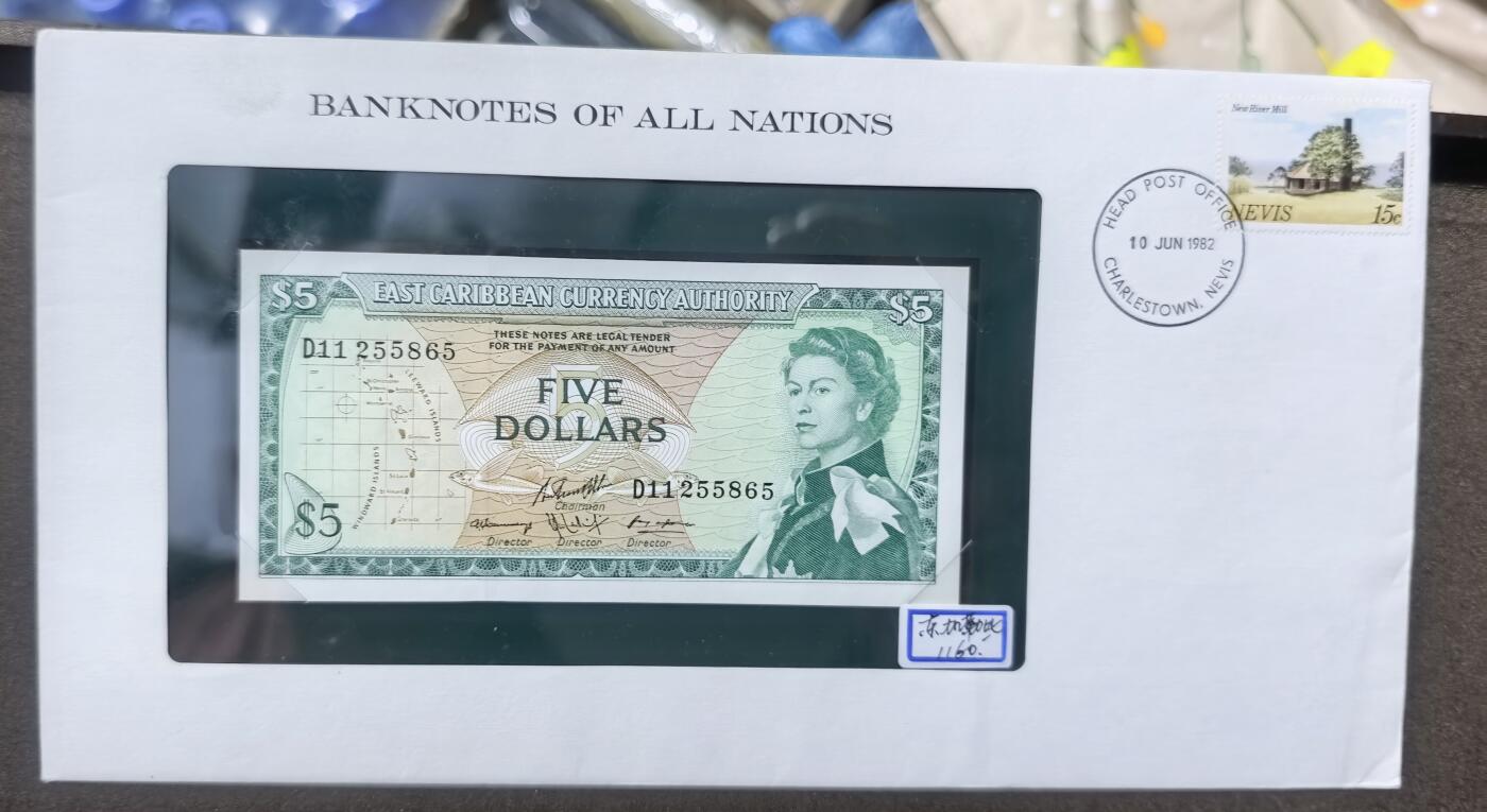 北京马甸外国币专卖第150期，外国纸币专场，陆续上拍，欢迎关注 美国福兰克林造币厂邮币封：东加勒比