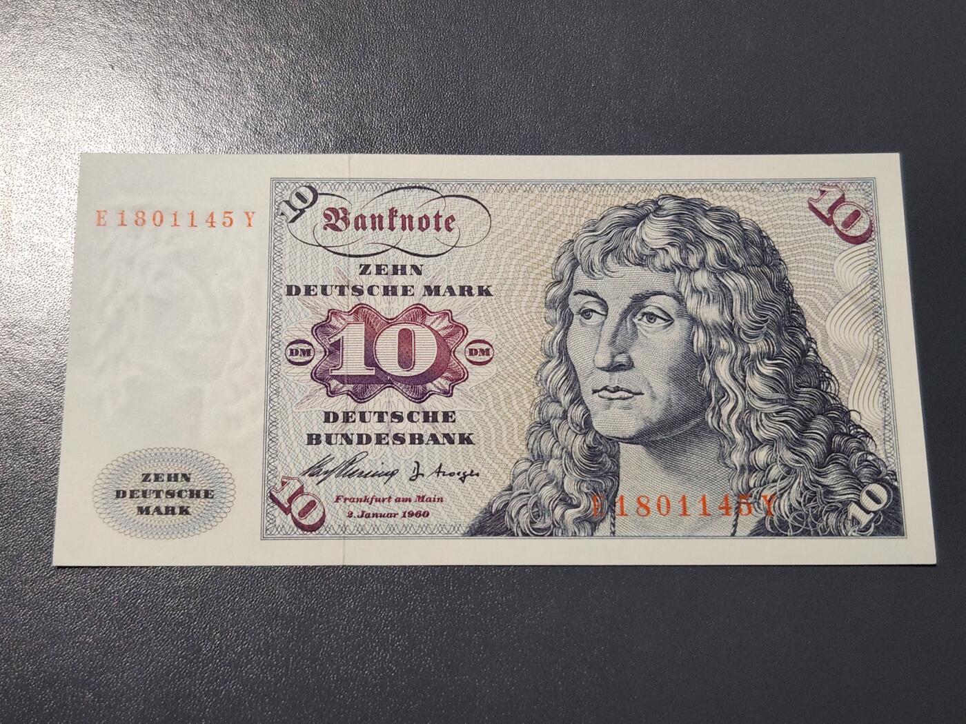 4月6号晚上8点 中外纸币自动截拍第52场 10马克全新 初版1960