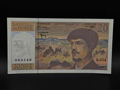  【淘币小摊】限时拍第八百九十拍   纸币场    每周一统一发货 - 法国1997年20法郎纸币