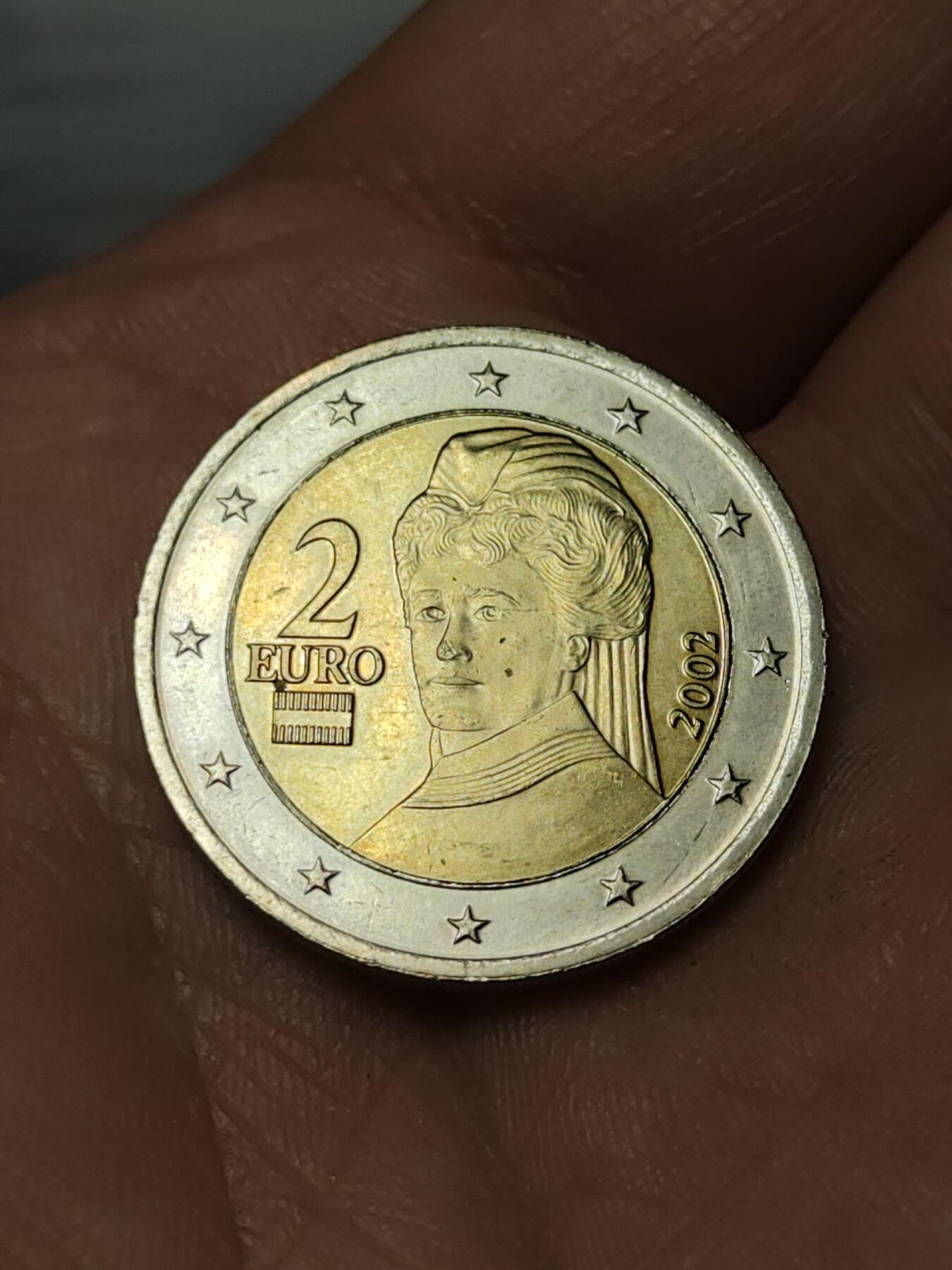 2026年第四十场(总第二百零九场）外国好品散币场(免佣金) 奥地利🇦🇹2002年2欧元(第一版欧洲地图，首发年)