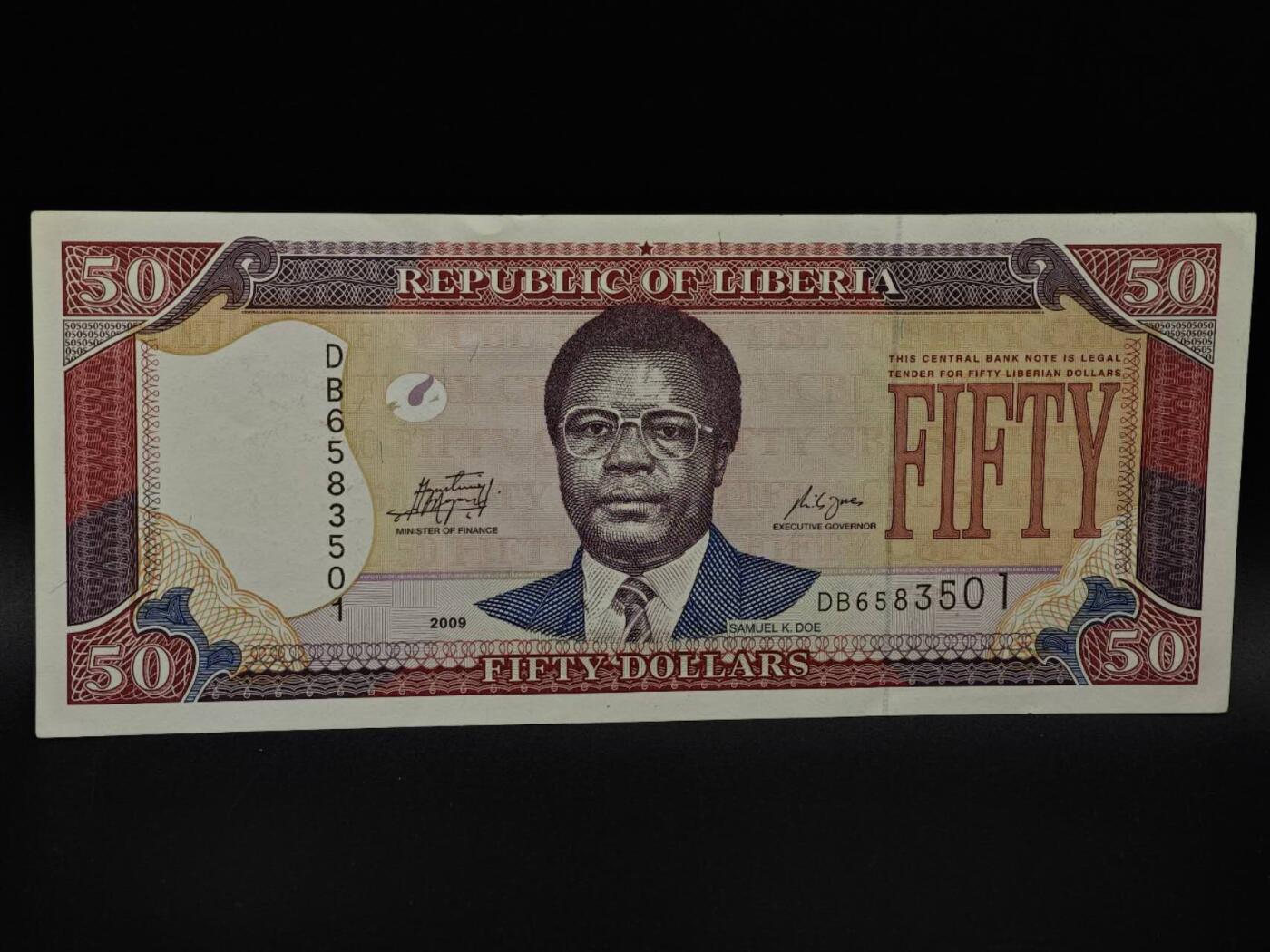  【淘币小摊】限时拍第八百九十拍   纸币场    每周一统一发货 利比里亚2009年50元纸币