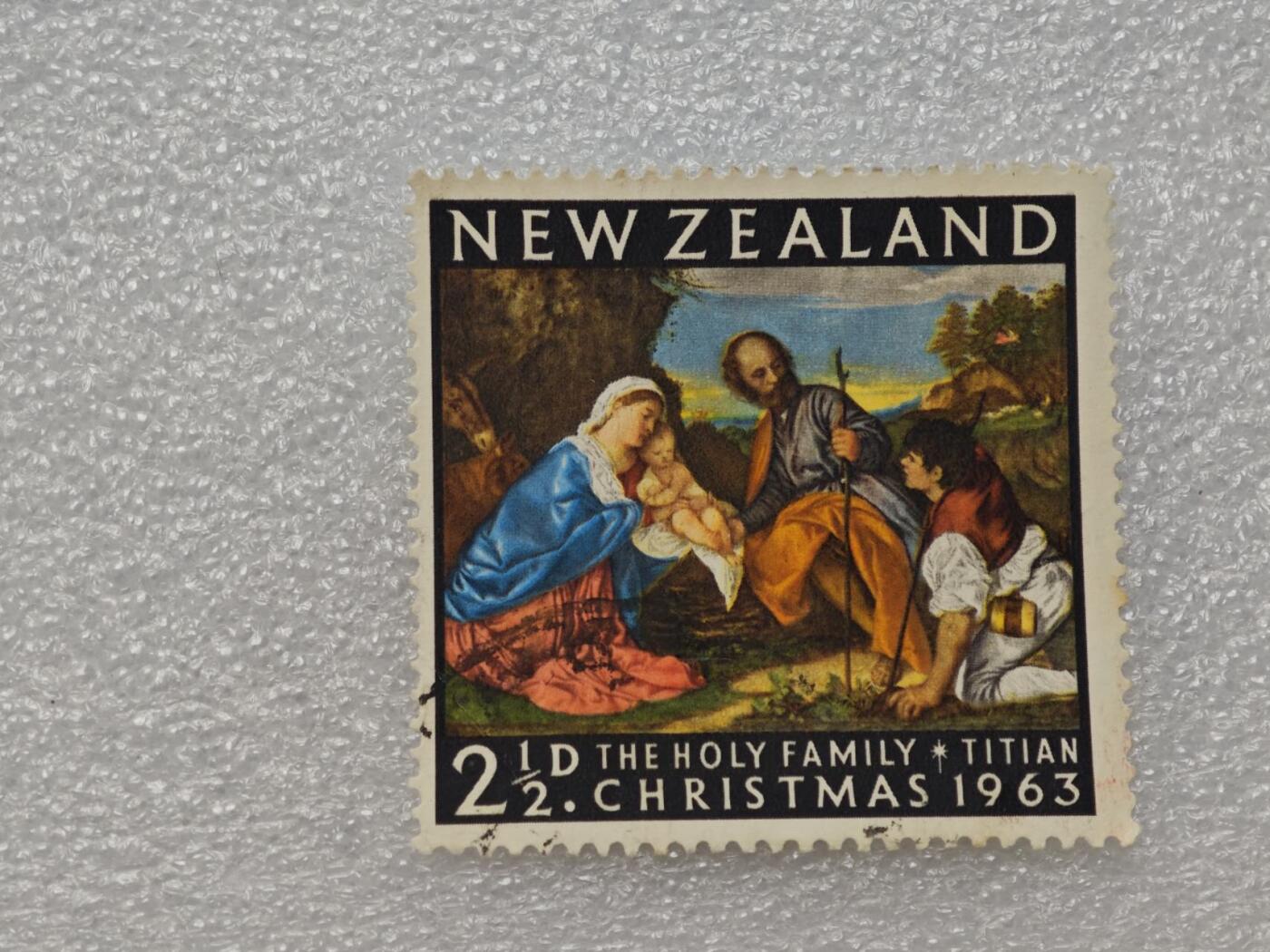  【淘币小摊】限时拍第八百九十一拍  外国老邮票 印花税票 火花纸品场    每周一统一发货 新西兰1963年宗教题材邮票