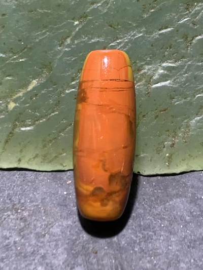 冰飘战国红玛瑙通货桶珠一颗！ - 冰飘战国红玛瑙通货桶珠一颗！