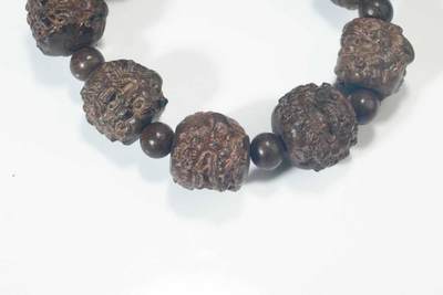 上海都达杂项专场103【全场包邮】  天然黑檀木手工精雕招财貔貅手串61-132