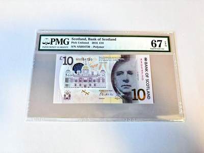 【Blue Auction】世界纸币精拍第805期——18级TOP拍卖/信誉/品质/专业/高效💫 - 苏格兰 2016年10镑 PMG67EPQ 高分