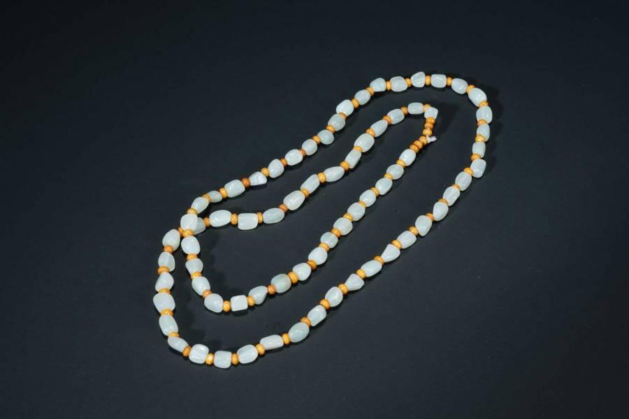 上海都达杂项专场六十六【全场包邮】 天然和田玉随形项链66-258