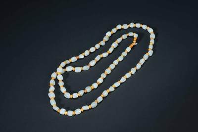 上海都达杂项专场六十六【全场包邮】 - 天然和田玉随形项链66-258