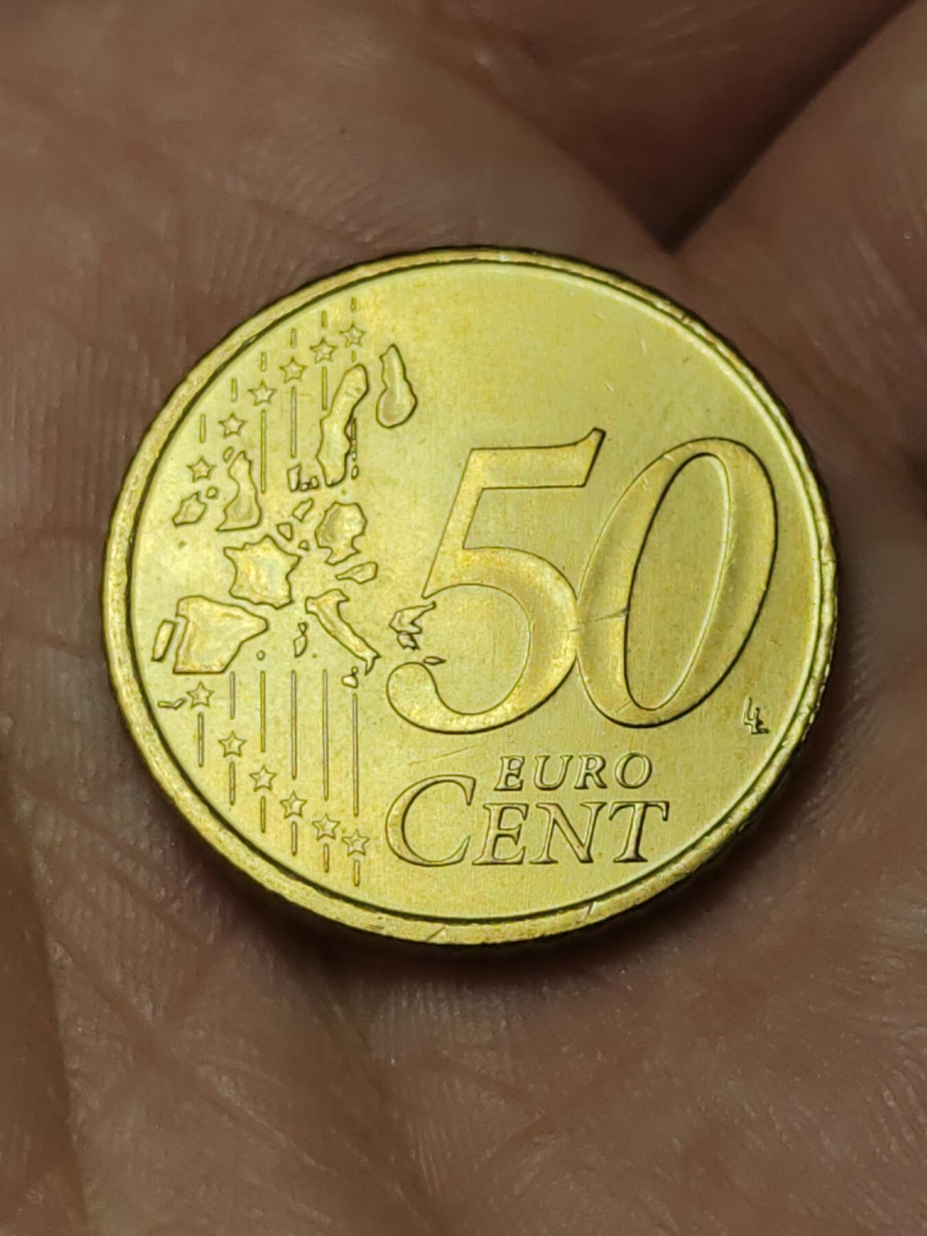 2026年第四十场(总第二百零九场）外国好品散币场(免佣金) 葡萄牙🇵🇹2002年50欧分(第一版欧洲地图，首发年)