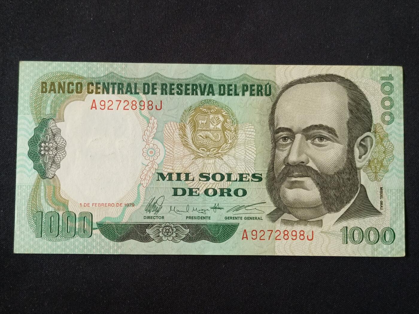 【游宝拍卖】丙午马年第20期 周六截拍 秘鲁-1000索尔【1979年 近新品相AU】