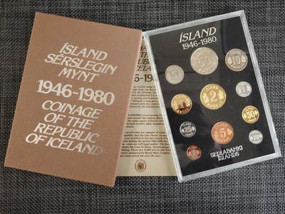 布加迪🐬～世界钱币(上海)🌾第 286 期 /  各国套币和散币 - 冰岛🇮🇸 1946～1980年 11枚精致套币