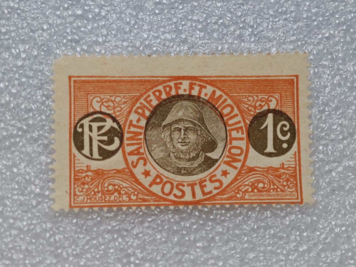  【淘币小摊】限时拍第八百九十一拍  外国老邮票 印花税票 火花纸品场    每周一统一发货 法属圣皮埃尔和密克隆1909年1分邮票全新未使用