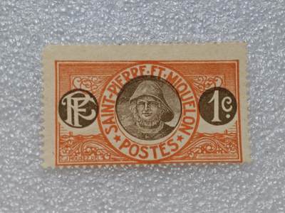  【淘币小摊】限时拍第八百九十一拍  外国老邮票 印花税票 火花纸品场    每周一统一发货 - 法属圣皮埃尔和密克隆1909年1分邮票全新未使用