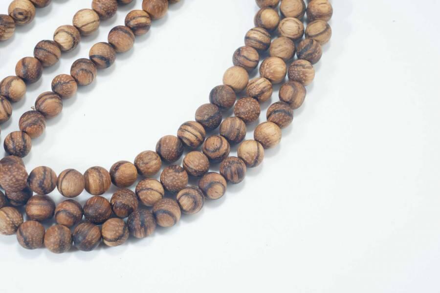 上海都达杂项专场六十六【全场包邮】 天然加里曼丹沉香0.8多圈圆珠手串 附鉴定证书62-132