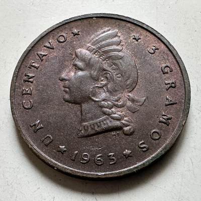 🌹外币初藏🌹🐯2026年第38场   每周二四六晚8️⃣点 世界钱币 - 多米尼加1963年共和国百年一分纪念币