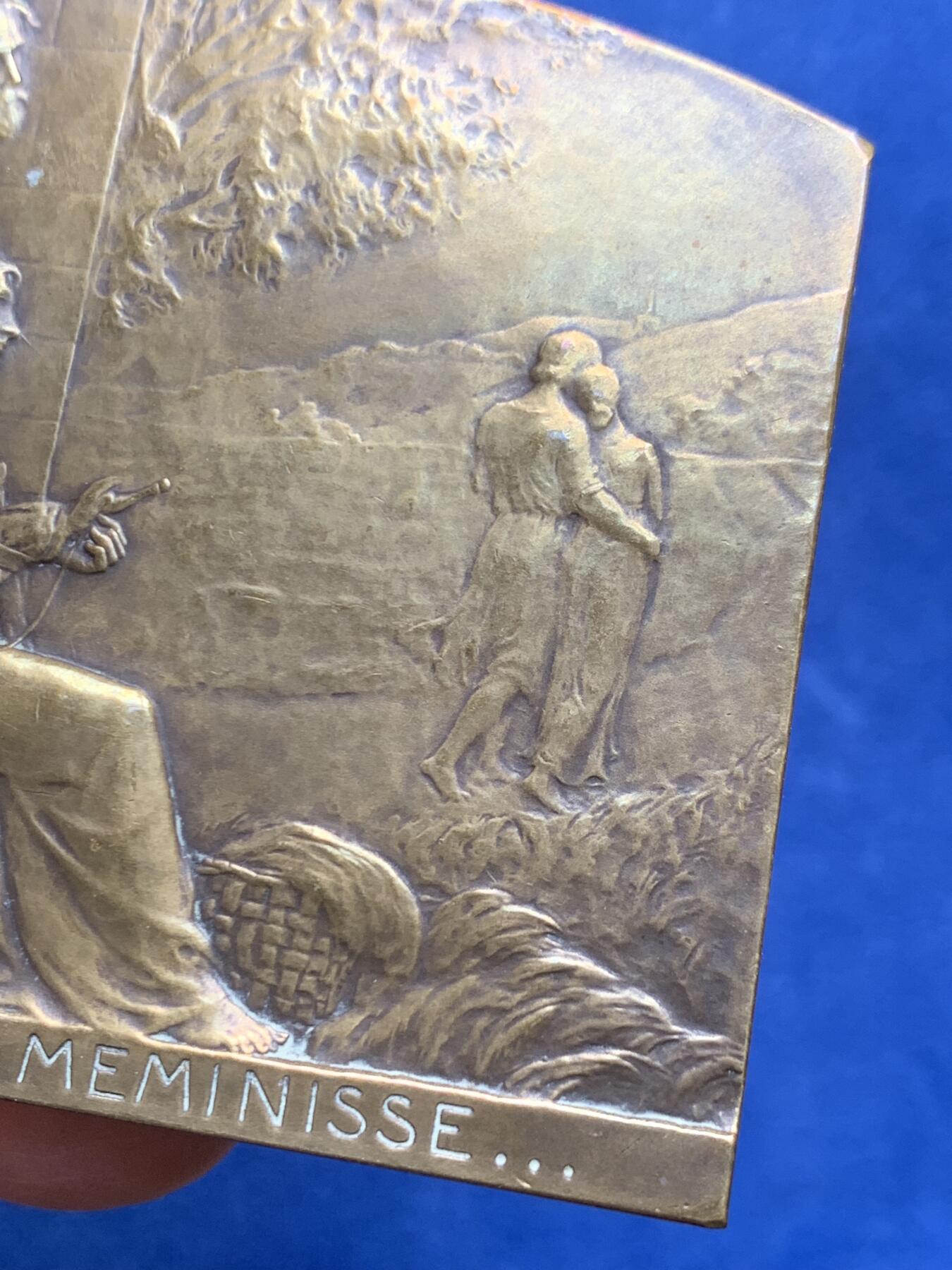 《竞宝斋》第477场 周日，周一 2场连拍 （全场包邮）欢迎送拍 法国结婚纪念大铜章 182.9克 72*64.5mm克 三角铜标 稀少品种