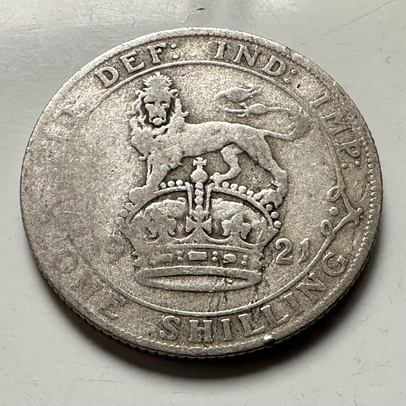 🌹外币初藏🌹🐯2026年第38场   每周二四六晚8️⃣点 世界钱币 英国 1921年 乔治五世 1先令 23.6mm-5.66g-50%银 银币 b