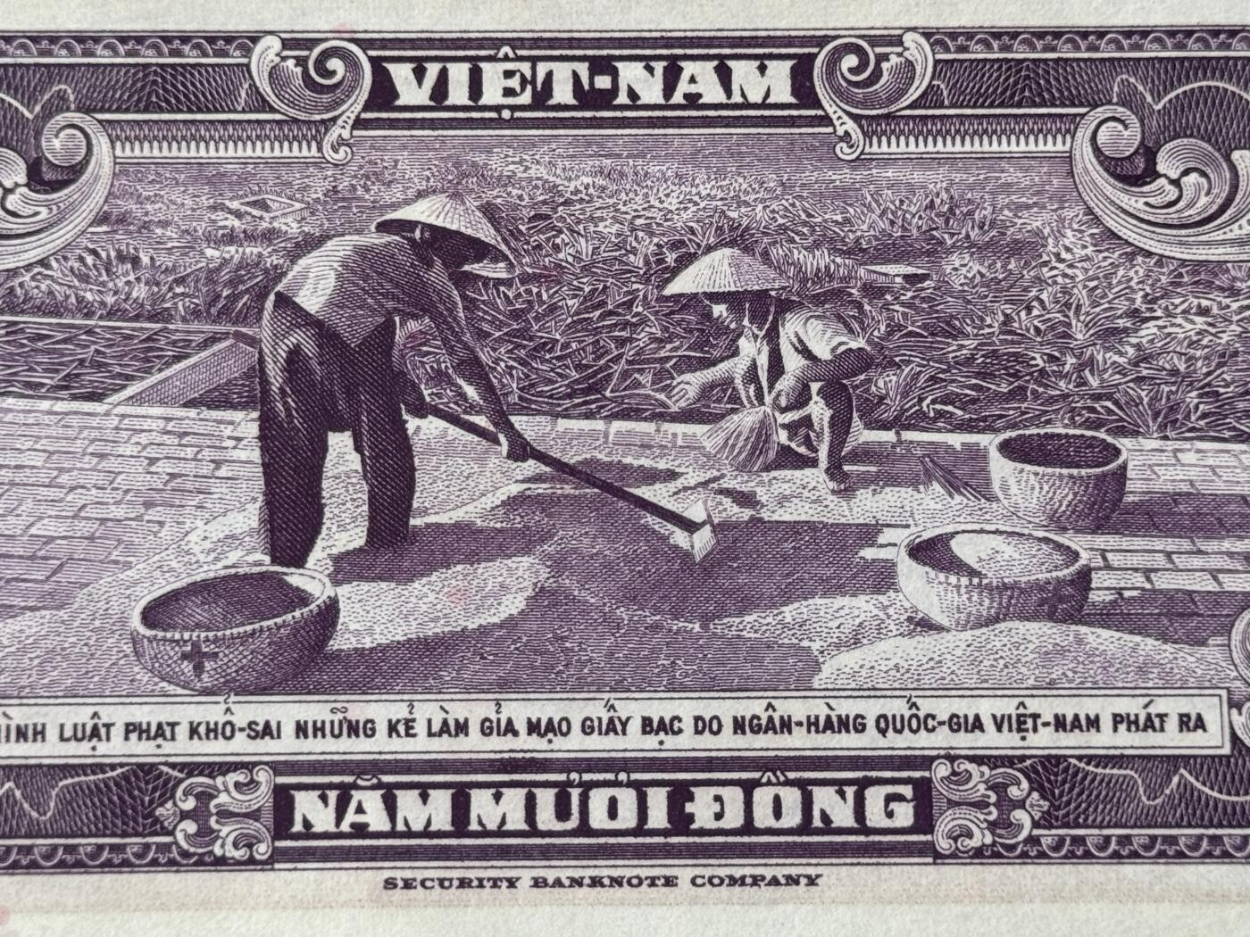 桂P钱币文化工作室拍卖第四十九期 南越共和国1956年50盾，UNC，精美的雕刻版