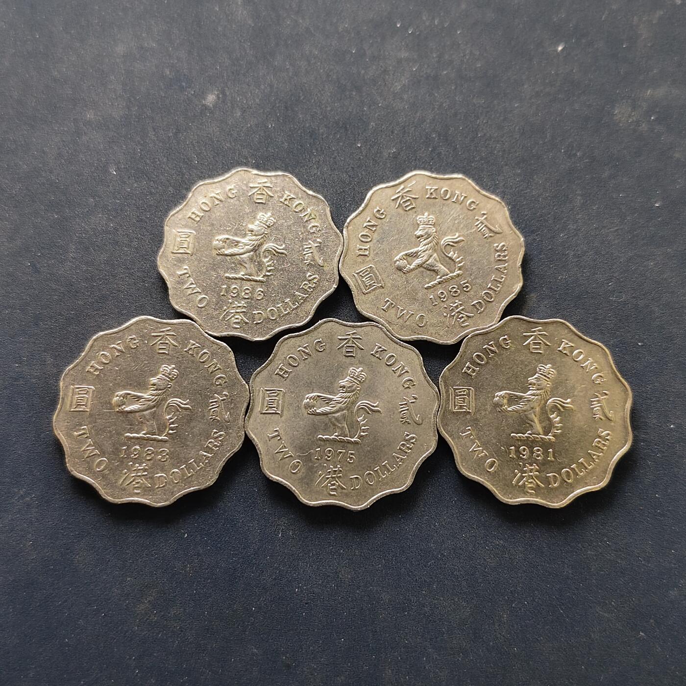 【全场包邮】纯粹捡漏拍518场 香港1975-1986年女王5枚一组