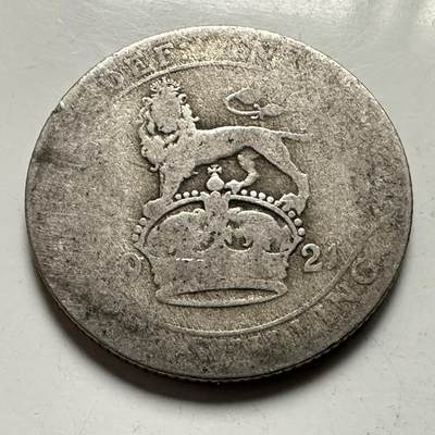 🌹外币初藏🌹🐯2026年第38场   每周二四六晚8️⃣点 世界钱币 - 英国 1921年 乔治五世 1先令 23.6mm-5.66g-50%银 银币 a
