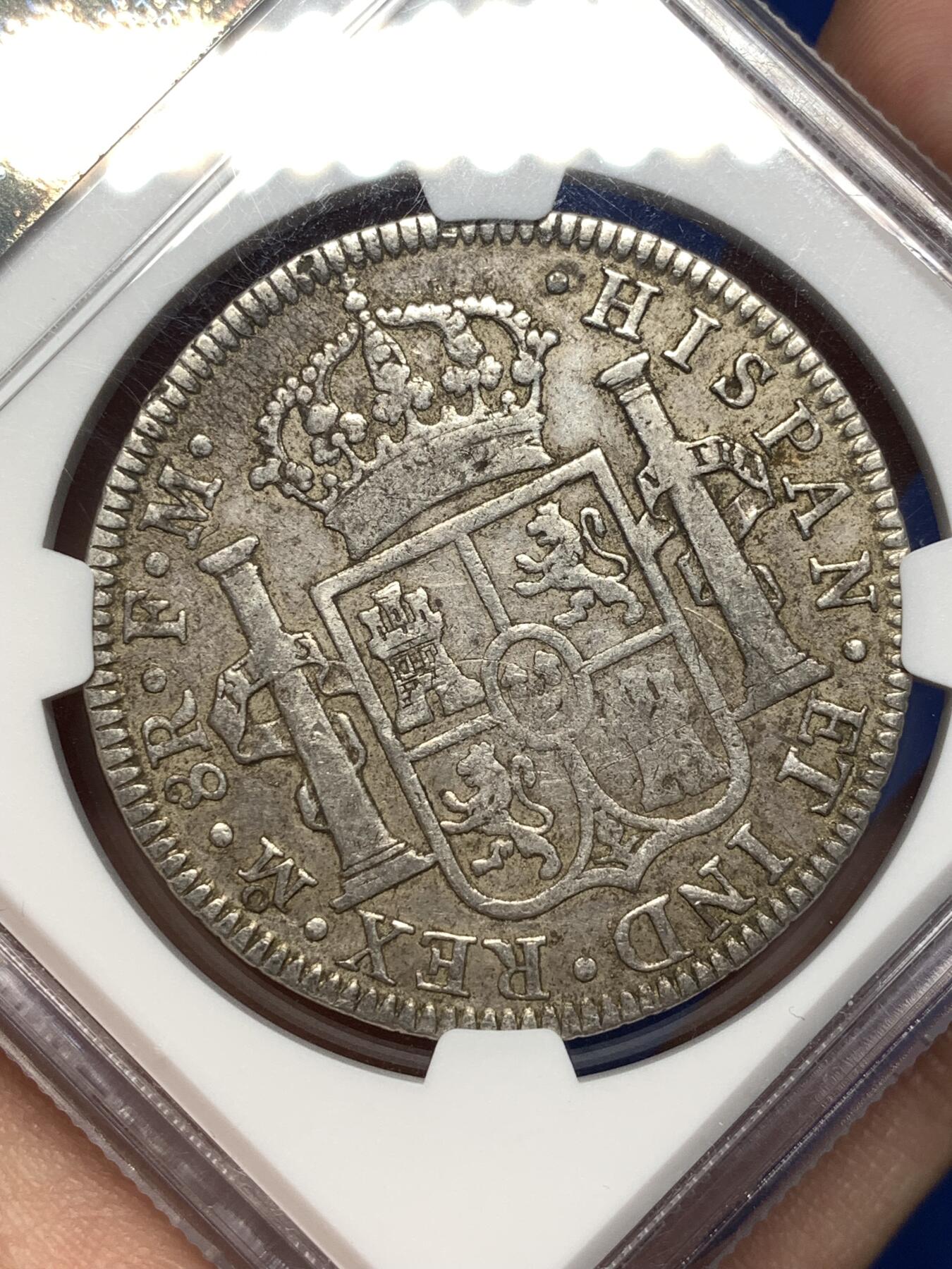 《竞宝斋》第477场 周日，周一 2场连拍 （全场包邮）欢迎送拍 NGC XF45 墨西哥 1794年 卡四双柱大银币 深打好状态