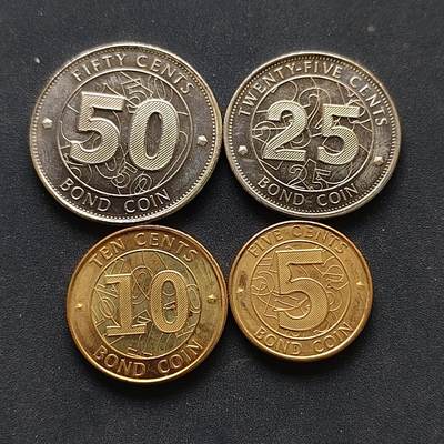 【全场包邮】纯粹捡漏拍518场 - 津巴布韦2014年筹码版4枚一组