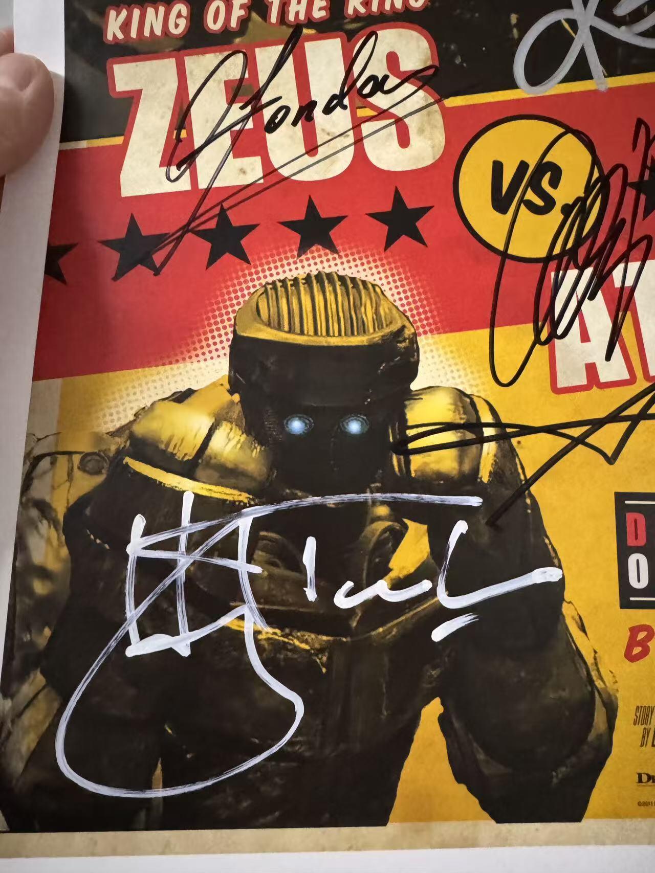 零元拍：第84届奥斯卡最佳视觉效果奖提名影片《铁甲钢拳》，近乎全体主创亲笔签名原版IMAX首映海报