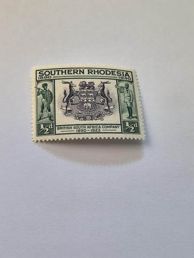 杂票 - 英属南罗德西亚邮票1940牟英属南非公司50年 徽1枚新雕