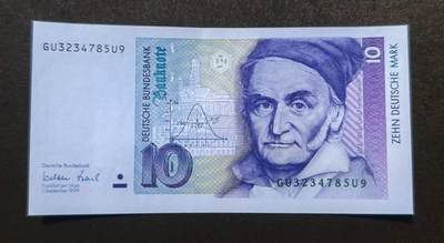 北京马甸外国币专卖第150期，外国纸币专场，陆续上拍，欢迎关注 - 1999年版德国10马克纸币全新，有轻微软折如图