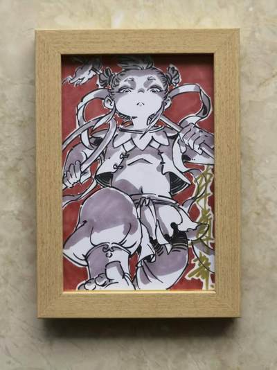 秋原瞳的小店第四十期——青梅时节雨纷纷，牧童遥指杏花村 - 手绘——魔童降世！嚣张哪吒三太子 李尊奇手绘卡 ，实物非常暗黑，我命由我不由天，孤品带框 