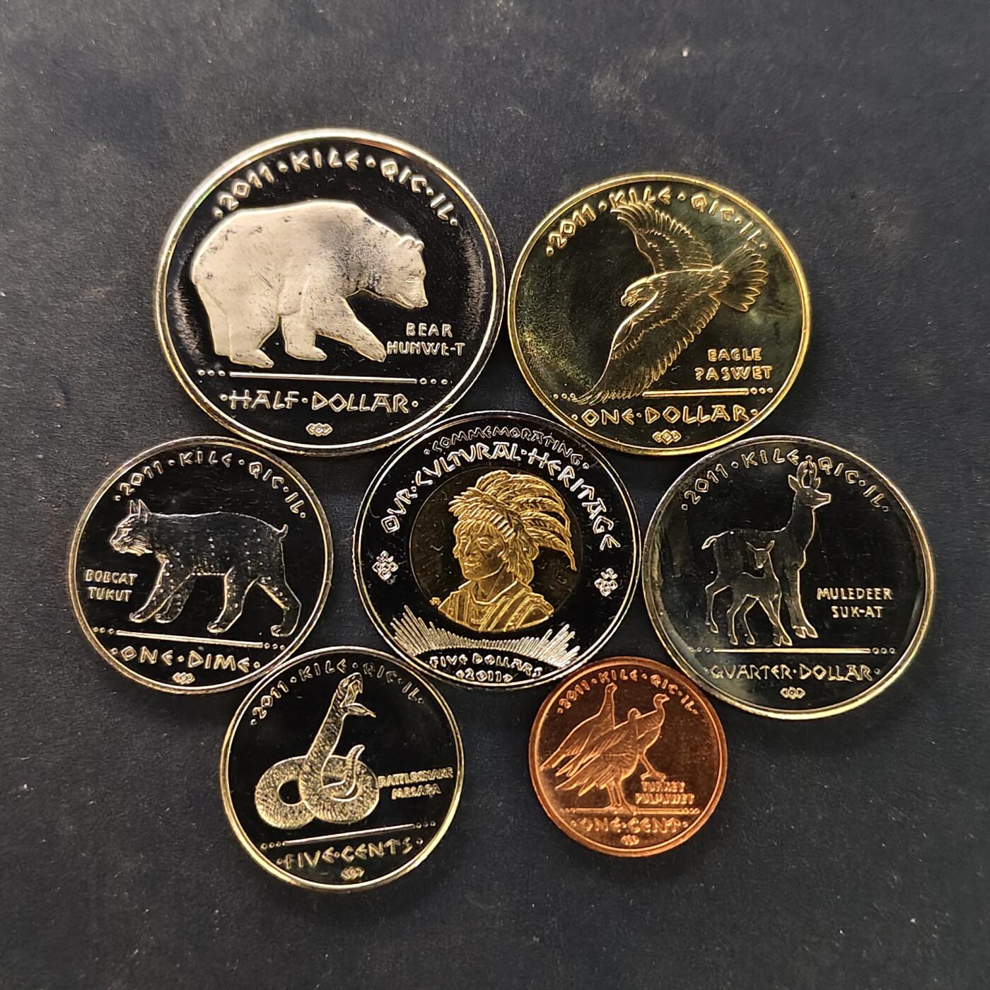 【全场包邮】纯粹捡漏拍518场 【商业币】洛斯·科约特斯印第安人保留地2011年7枚PL套币