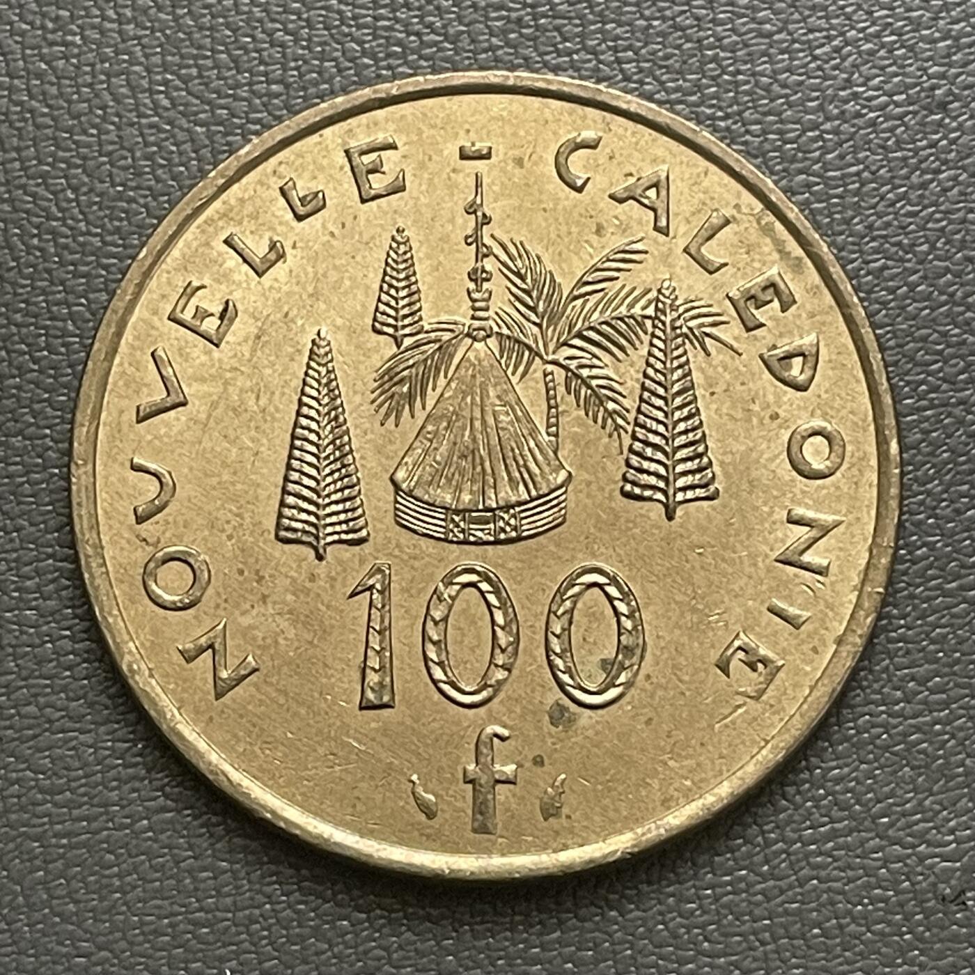 回流0405 新喀里多尼亚1987年100法郎 茅草屋镍青铜币