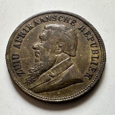 🌹外币初藏🌹🐯2026年第38场   每周二四六晚8️⃣点 世界钱币 - 南非德兰士瓦1896年1镑 后铸代用币