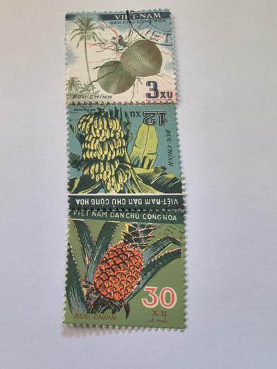 杂票 - 越南邮票 1959牟水果椰子等3全旧