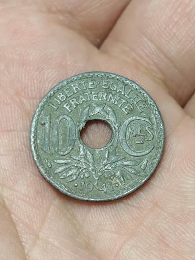 2026年第四十一场(总第二百一十场）外国好品散币场(免佣金) - 少见–法兰西第三共和国1941单年份10生丁锌币(第七版，年份两边带点版)