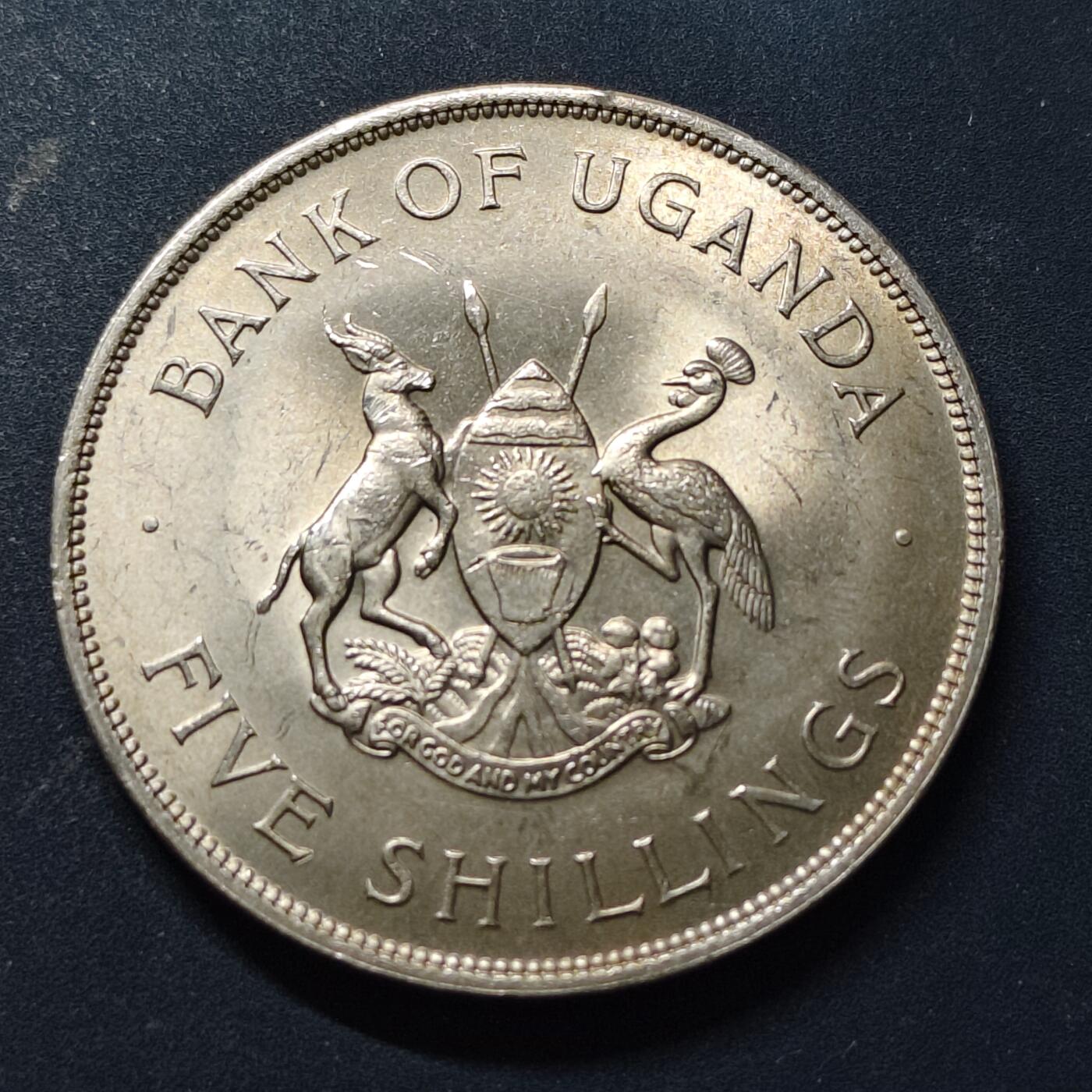 【全场包邮】纯粹捡漏拍518场 乌干达1968年5先令FAO生产更多食物克朗型纪念币
