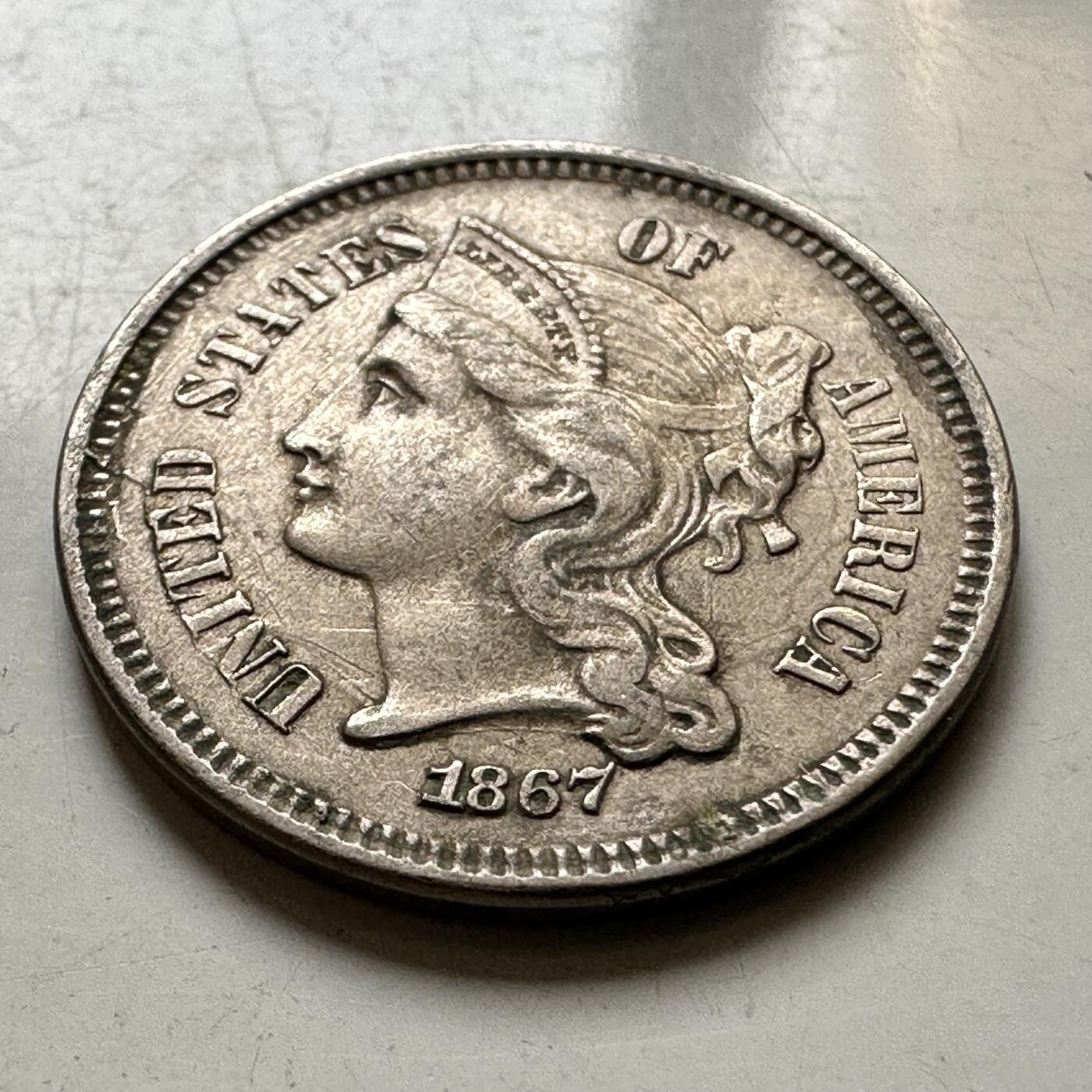 🌹外币初藏🌹🐯2026年第38场   每周二四六晚8️⃣点 世界钱币 美国1867年三分 稀少好品相