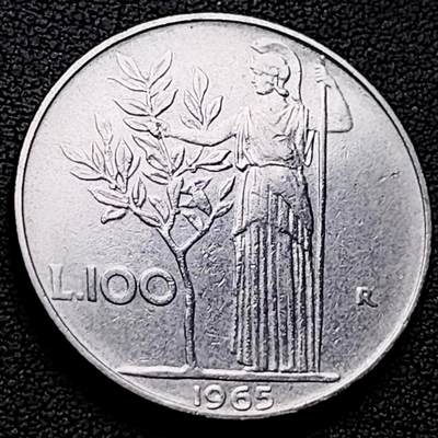 泉币菌-第220场-拍品多 请提前出价 - 意大利早期100里拉 月亮和记忆女神密涅瓦 不锈钢币 27.8mm