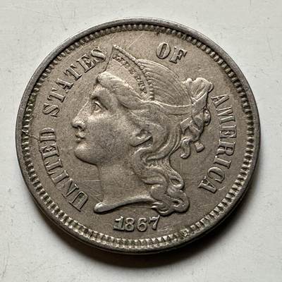 🌹外币初藏🌹🐯2026年第38场   每周二四六晚8️⃣点 世界钱币 - 美国1867年三分 稀少好品相