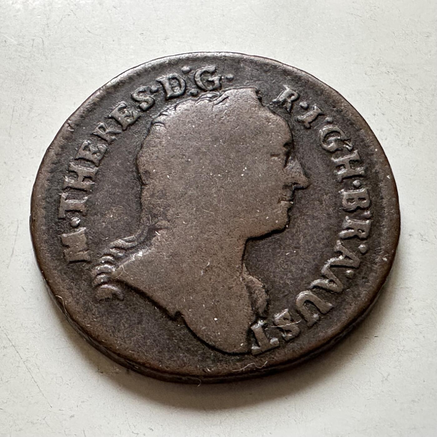 🌹外币初藏🌹🐯2026年第38场   每周二四六晚8️⃣点 世界钱币 奥地利1763年 玛丽亚·特蕾西亚 1克鲁泽 大奶妈铜币